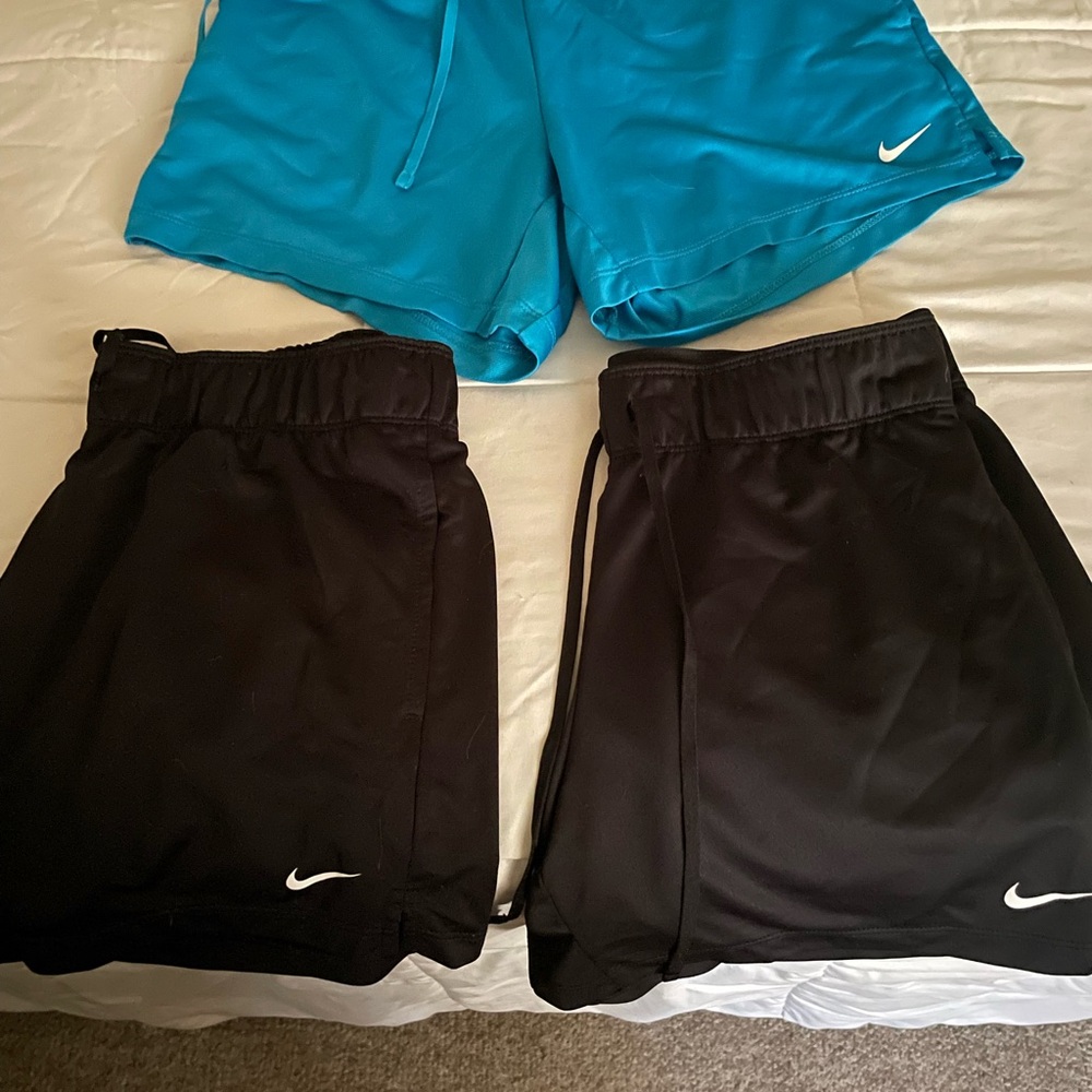 Nike Women's Athletic Shorts - Black and Teal